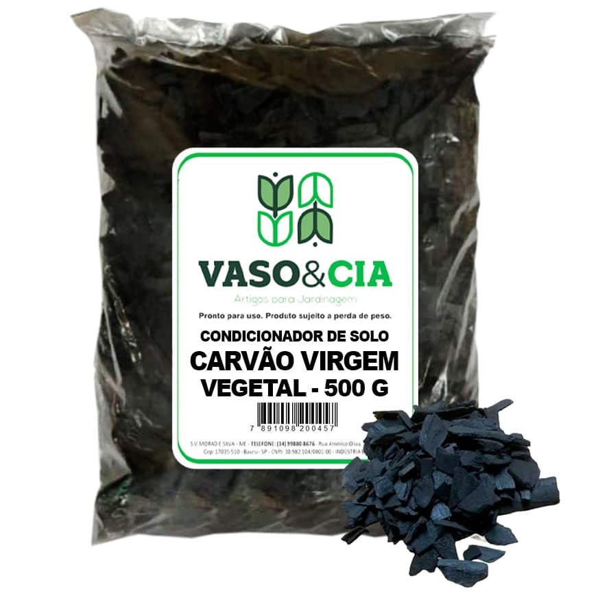 Carvão Vegetal Virgem Triturado - Substrato para Orquídea, Rosa do Deserto e Outras Plantas - 500g