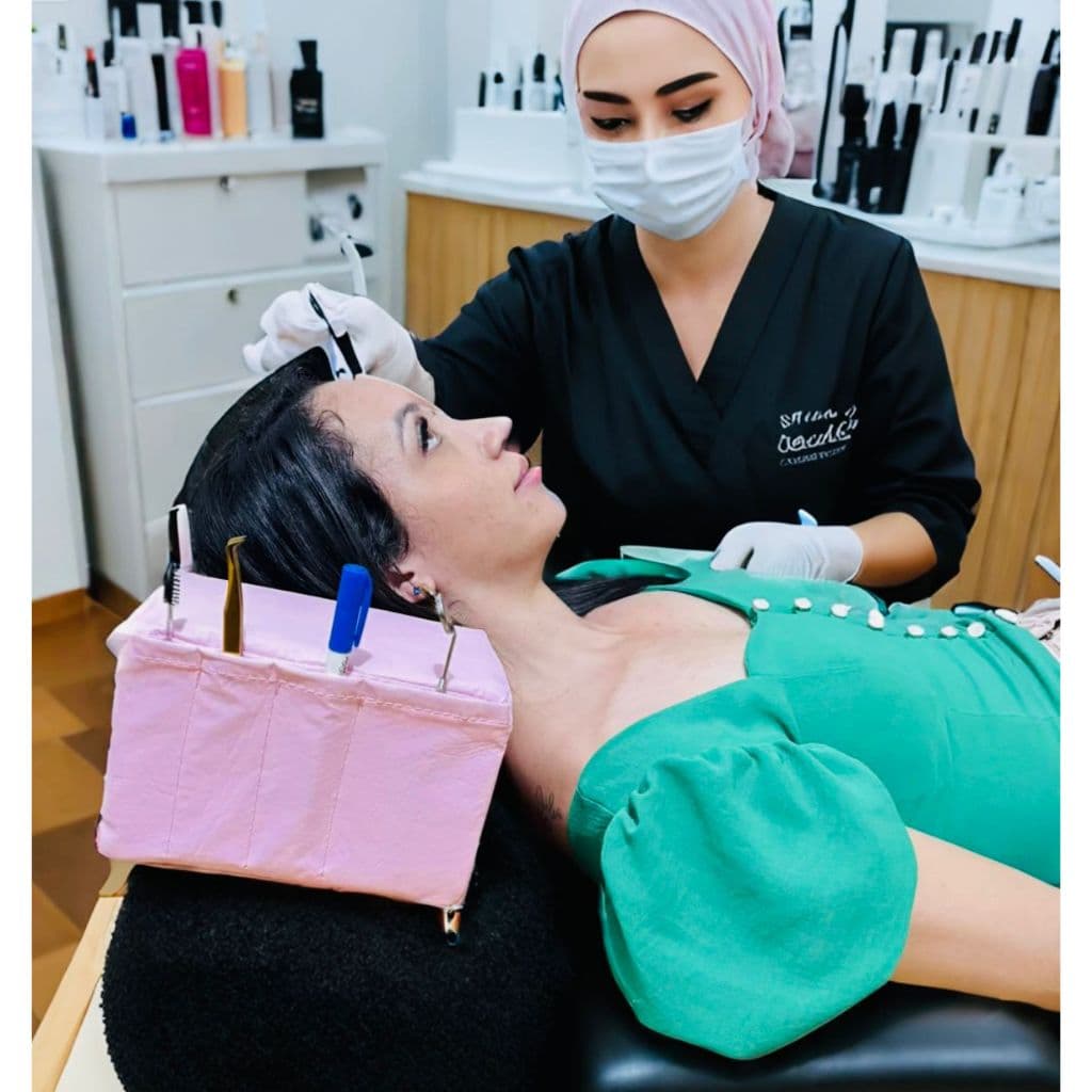 Almofada para Extensão Cílios Travesseiro Lash Pillow com Bolsos para Ferramentas