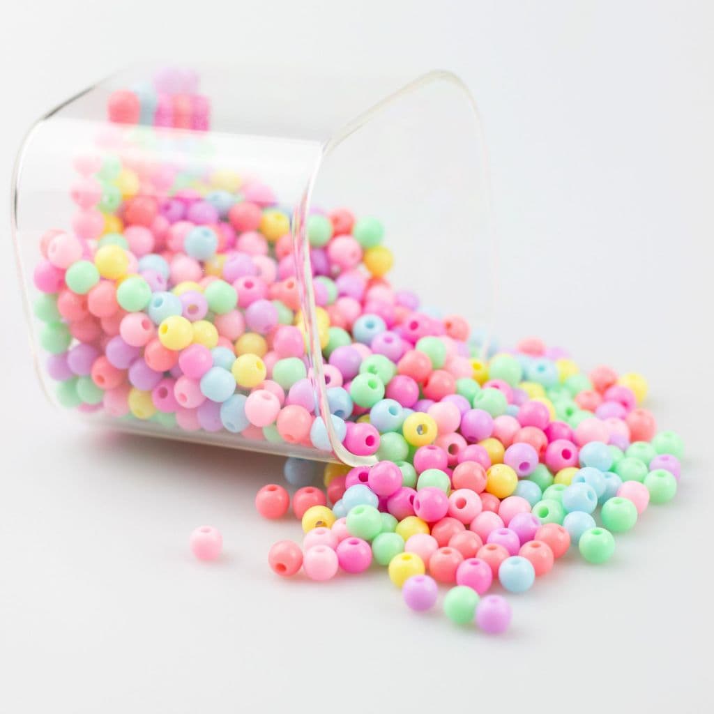 Miçangas 6mm Infantil 1000 Peças Bola Leitosa Candy  Para Pulseira Colar