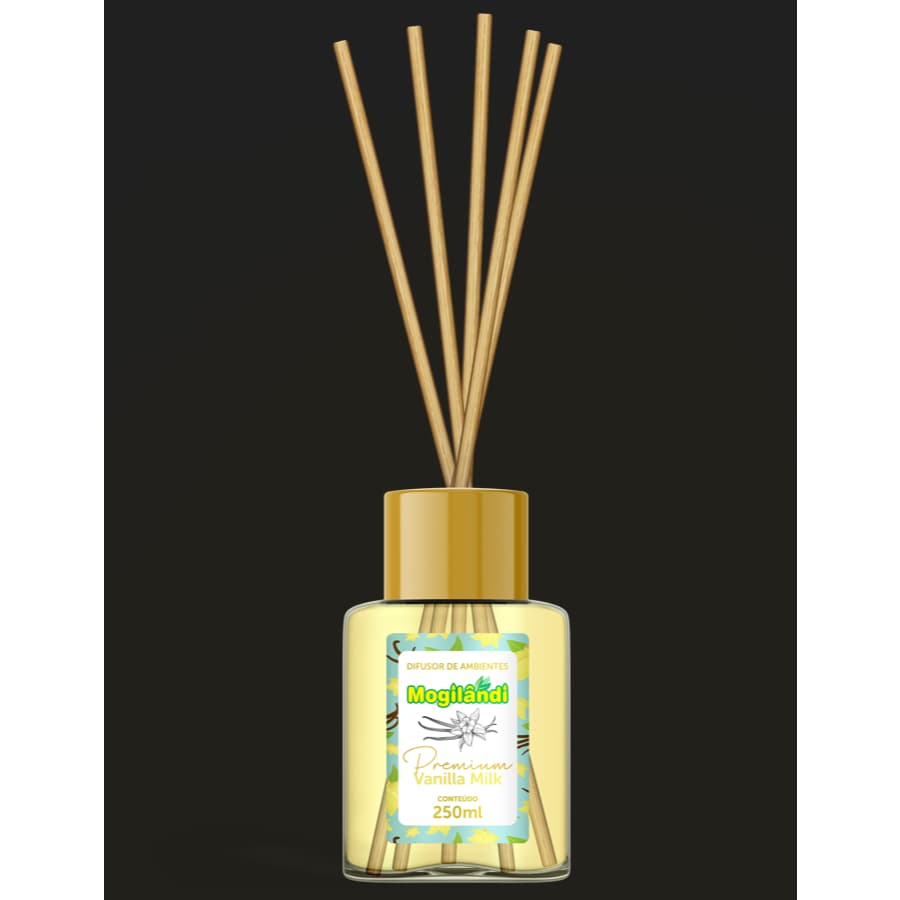 Difusor de Aromas Varetas Premium Mogilândi 250ML Vanilla Milk Pronta Entrega