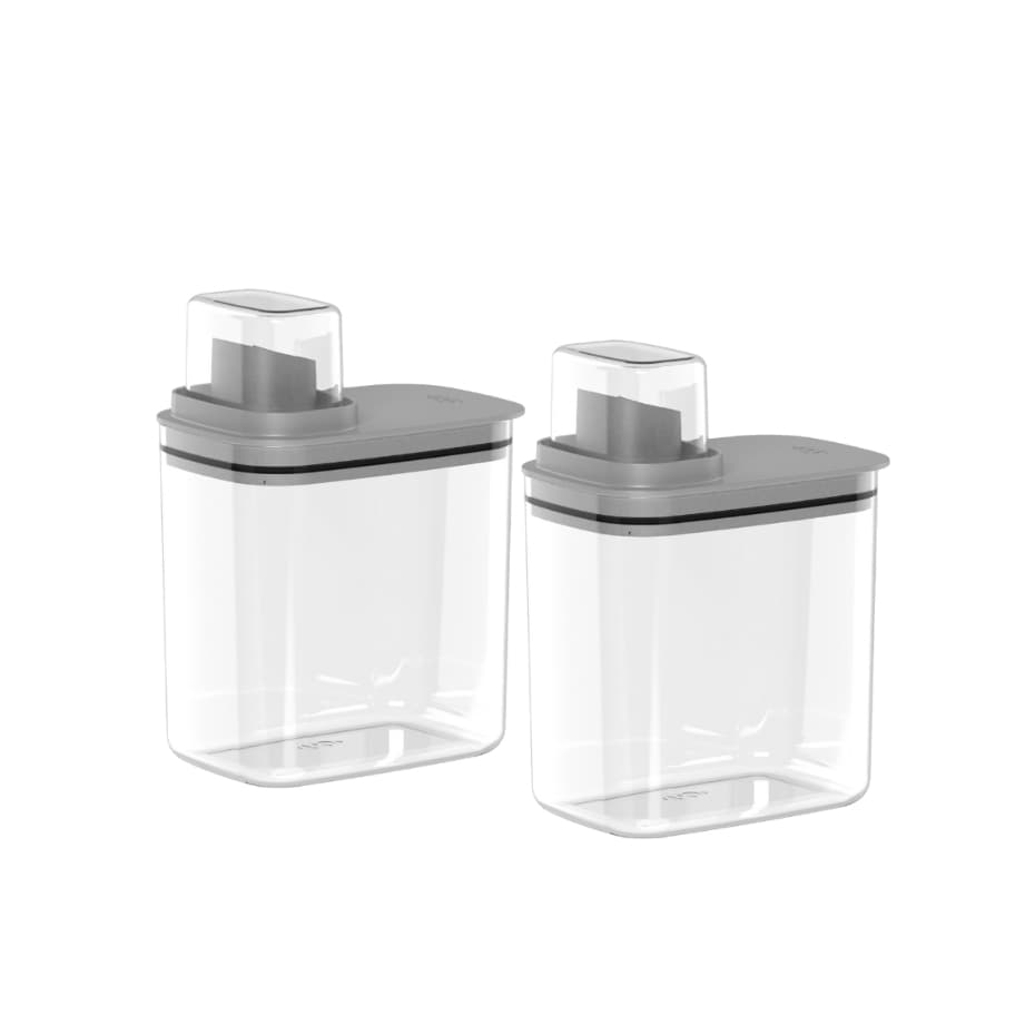 Kit 2 Dispenser Organizador 1,5L Sabão em Pó Líquido Amaciante Lavanderia OU