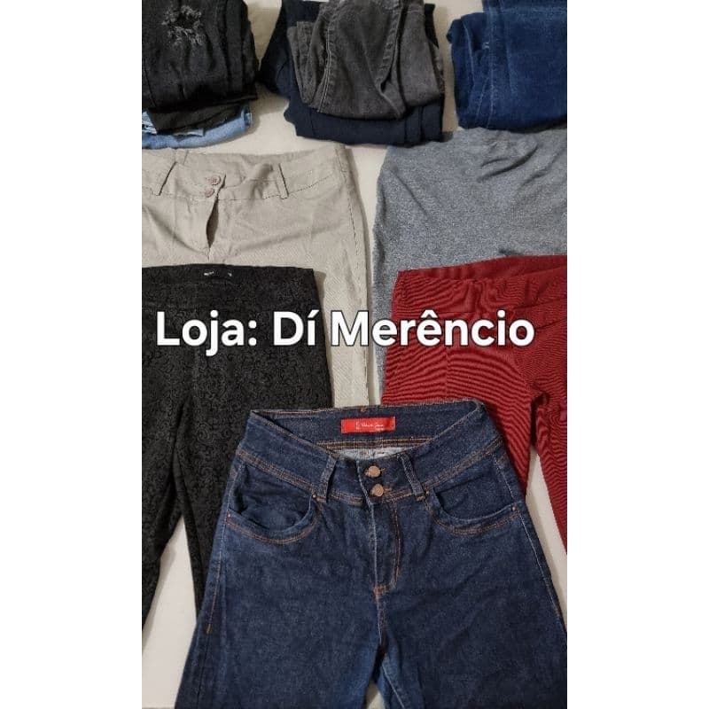 Lote com 10 Calças Feminina Tamanho e Modelos Diversos Roupas para BRECHÓ Desapego