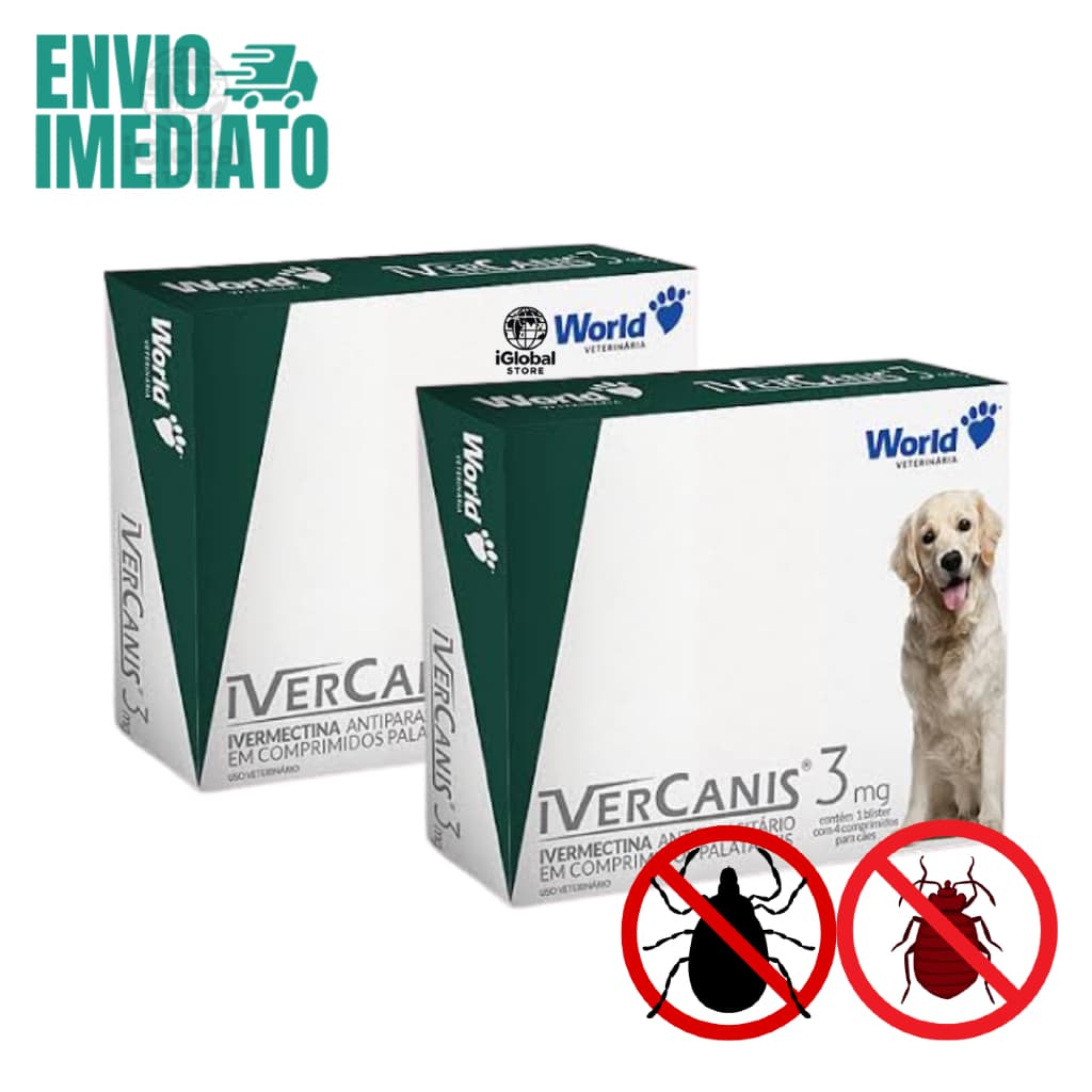 8 doses Remedio para Sarna, Sarnicida, Pulga e Carrapato Ivercanis 3mg ENVIO IMEDIATO