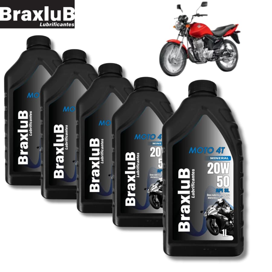 KIT 5 LITROS ÓLEO MOTO 4T SAE 20W50 API-SL