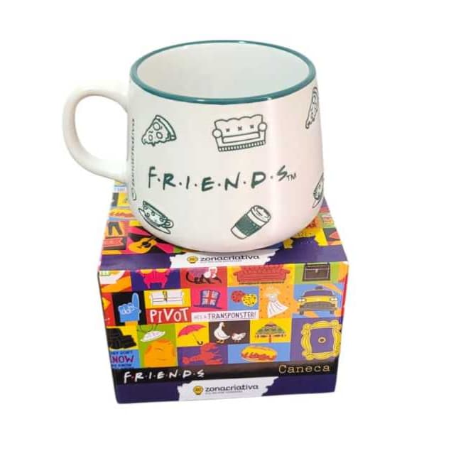 Caneca Friends Moma Cerâmica Zona Criativa 500ml Oficial