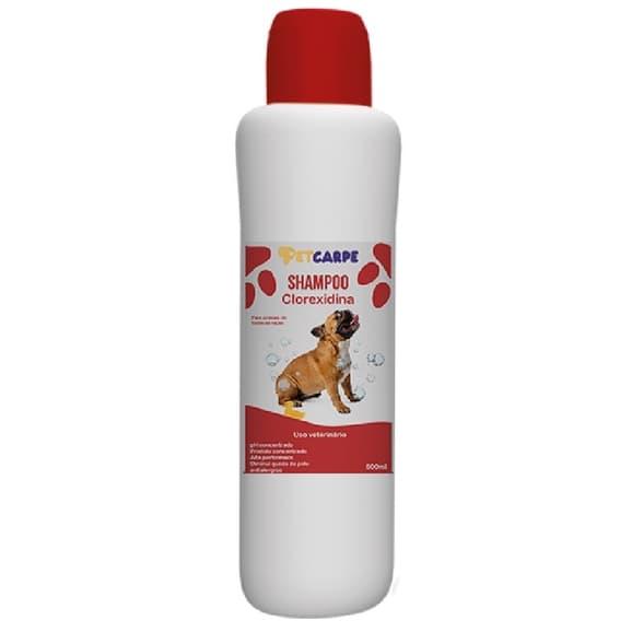Shampoo Clorexidina 500ml Pet Carpe cachorros e gatos para animais pets de todas as raças e pelagens