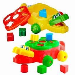 Jacaré Júnior Brinquedo Educativo Ta Te Ti Encaixe de Formas Didáticas