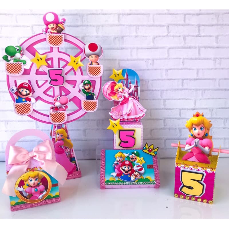 kit personalizado clássico-  20 peças Princesa Peach/ Princesa Mário