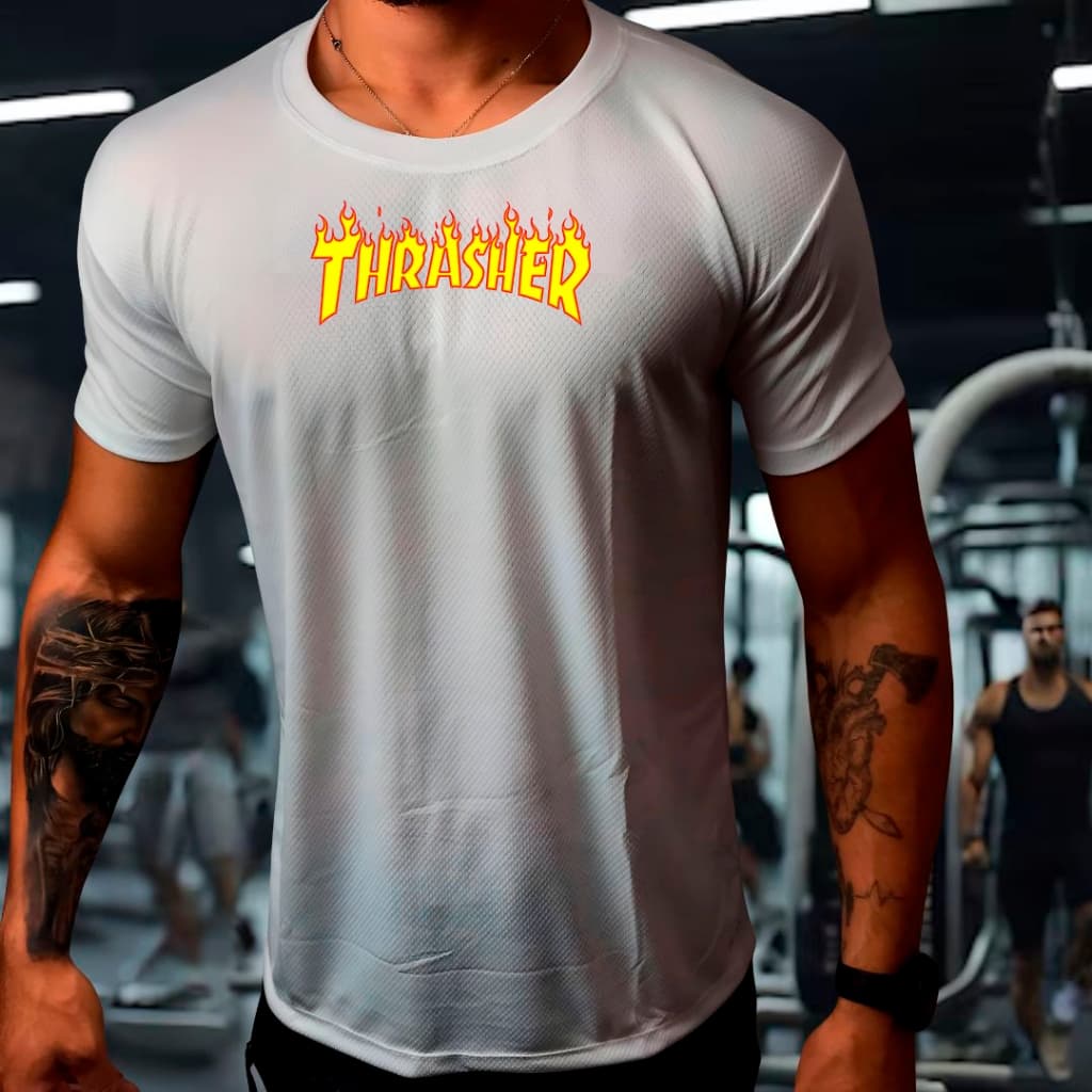 Camisa Dry Fit  Masculina - Thrasher -  Academia Corrida CrossFit Treinos Intensos
