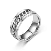 Anel Aliança Masculino Feminino Corrente Giratório Anel Em Aço inoxidável Antialérgico - Oferta