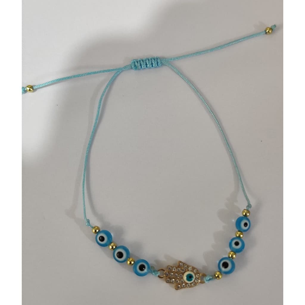 Pulseira Mão e Olho Grego Circulo Diam