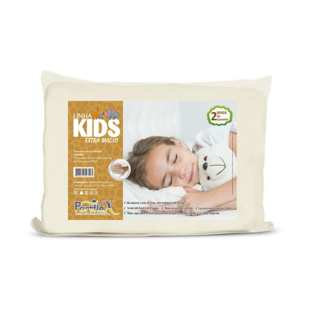 Travesseiro Kids Extra Macio Medindo 44 x 30 x 08 cm Promoção