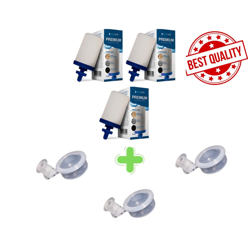 Kit 3 Velas Tripla Ação Alcalinas Oasis + 3 Boias Dosadoras Promoção