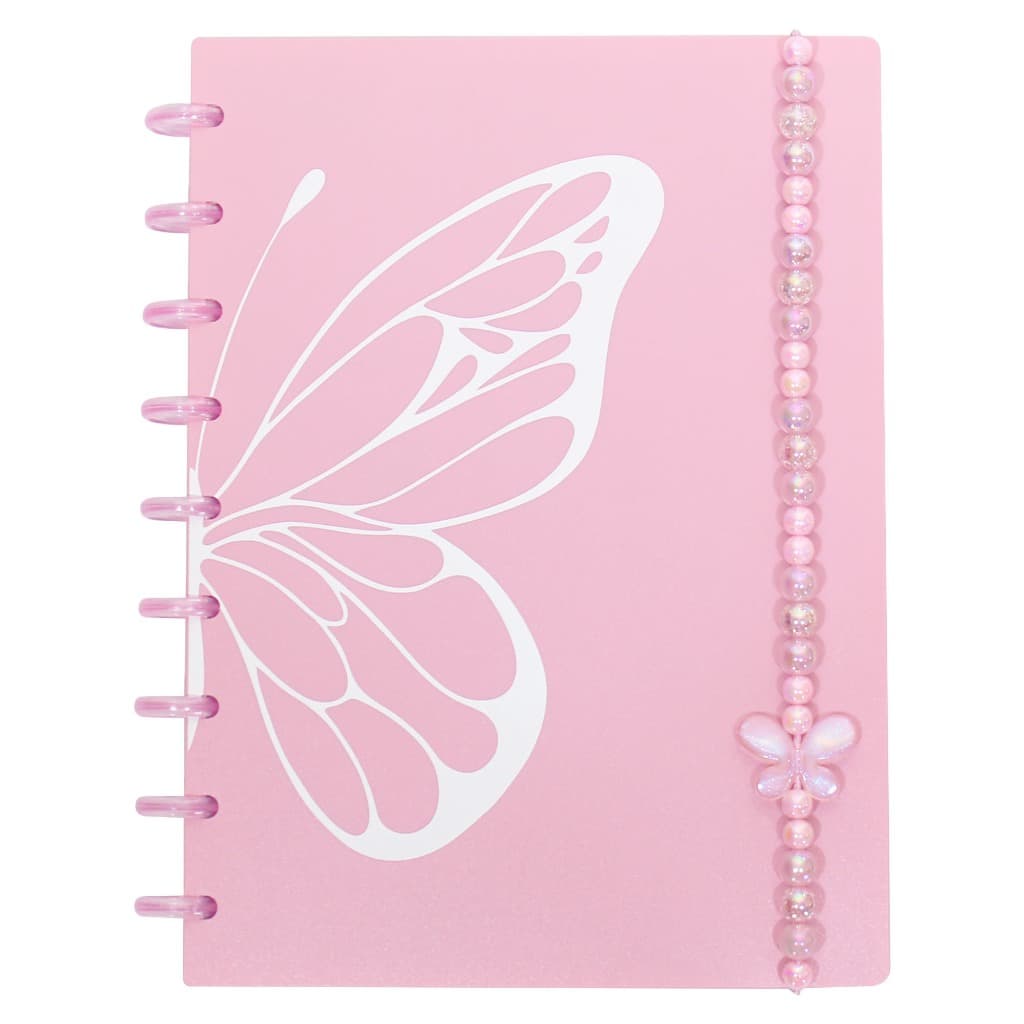 Caderno de Disco Médio Fairy Tail Rosa 80 Folhas Pop Disc