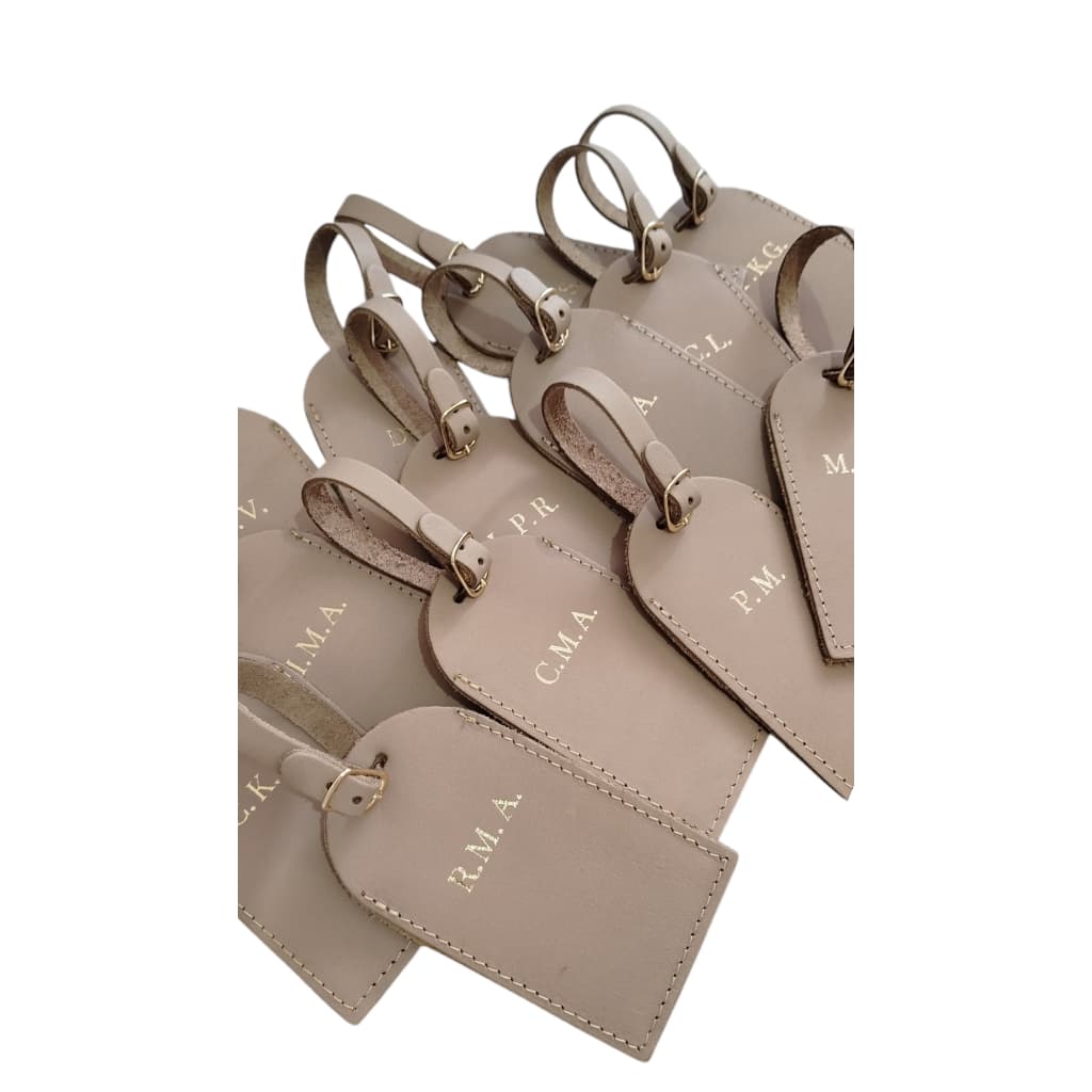 20 Tags de Mala em Couro Personalizadas com Iniciais Padrinhos Casamento