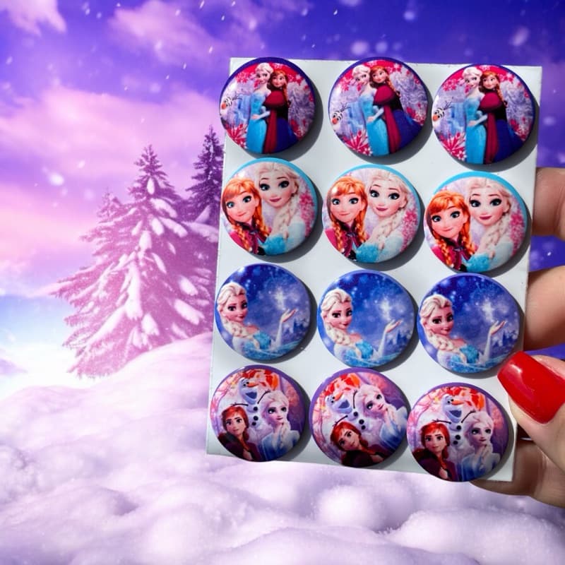 Kit com 12 ou 24 Ímas de Geladeira Fofinhos Tema Frozen!!! - Cozinha Encantadora