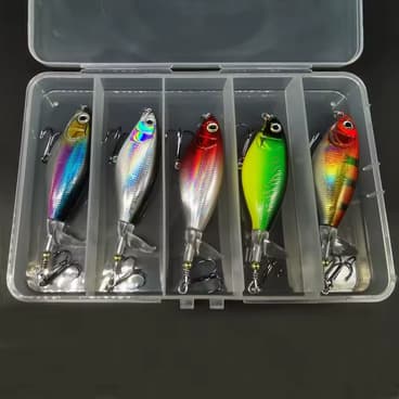 Isca Artificial giratória kit 5 peças 10 gms  11 cm isca para Tucunare, Robalos, Trairas