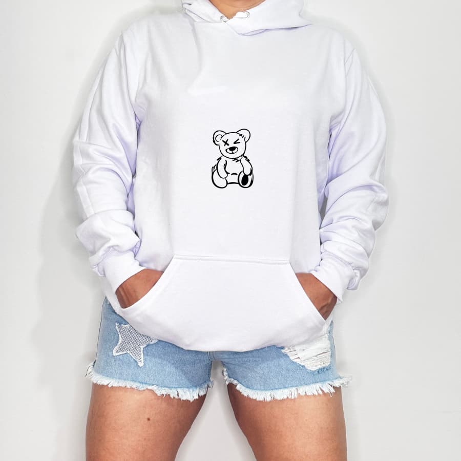 Blusa de Frio Feminina Moletom Canguru com Capuz Estampada