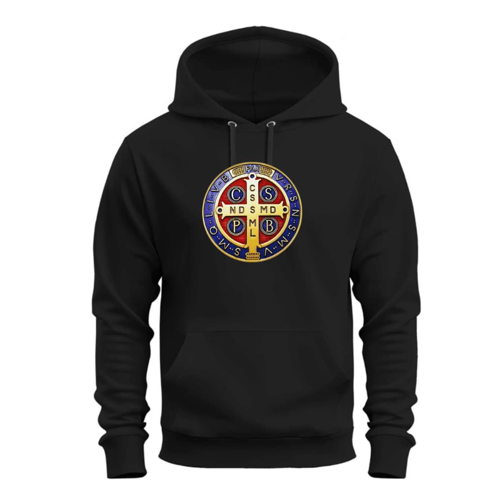 Moletom Canguru Medalha de Sao Bento Blusa de Frio - Proteção e Fé - Livrai nos do mal e da inveja - Quente