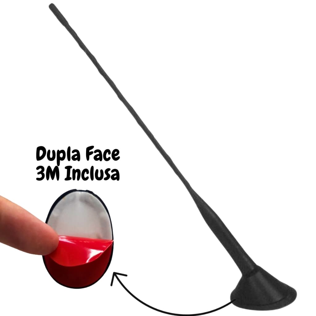 Antena Preta 30cm Automotiva Haste Para Teto Carro Universal Decorativa