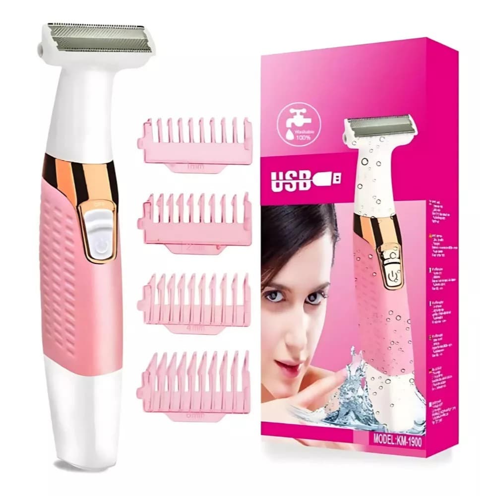 Maquina de corte Depilador Feminino Portátil Kemei Km-1900 A Prova D'agua Bivolt