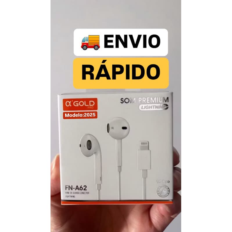 Fone De Ouvido Com Fio Premium Com Microfone Para iPhone A gold FN-A62