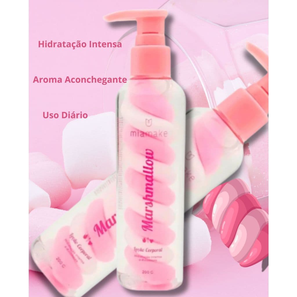 MARSHMALLOW Loção Hidratante com cheirinho de marshmallow Mia Make 200ml