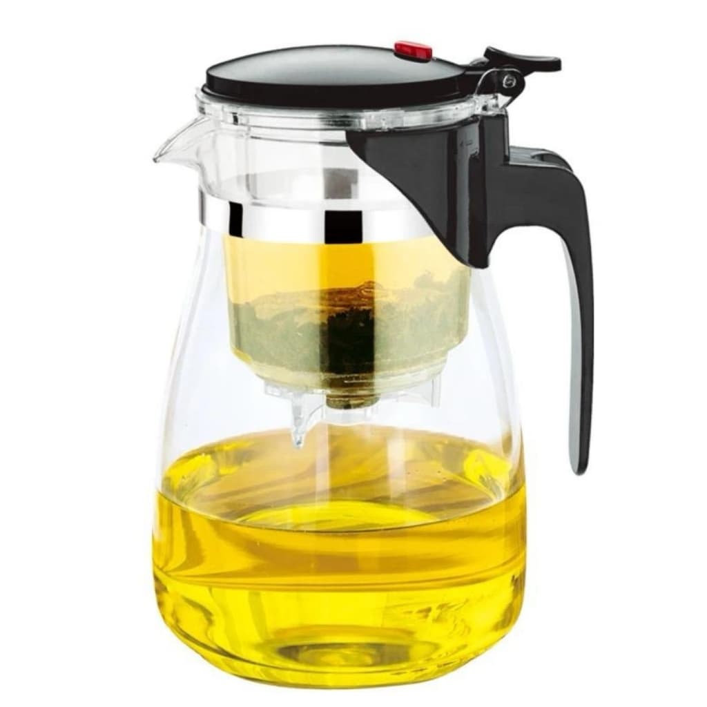 Chaleira de Vidro 900ML Borossilicato Com Infusor de Inox Vai ao Fogão Gás Indução Elétrico Para Chá Resistente ao Calor