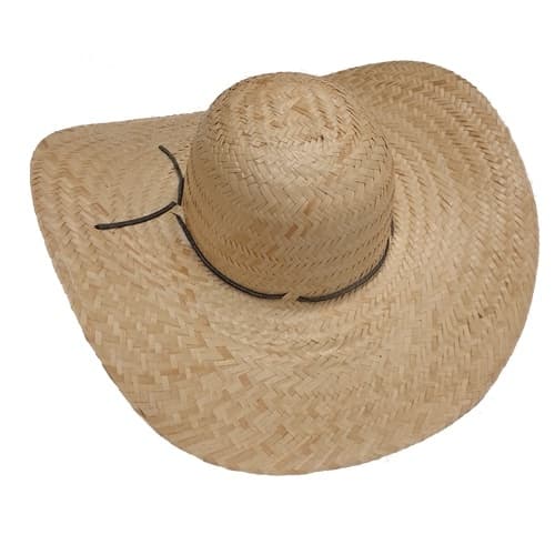 Chapéu Palha Natural Country Unissex Festa Rodeio Boiadeiro Texas Copa Arredondado
