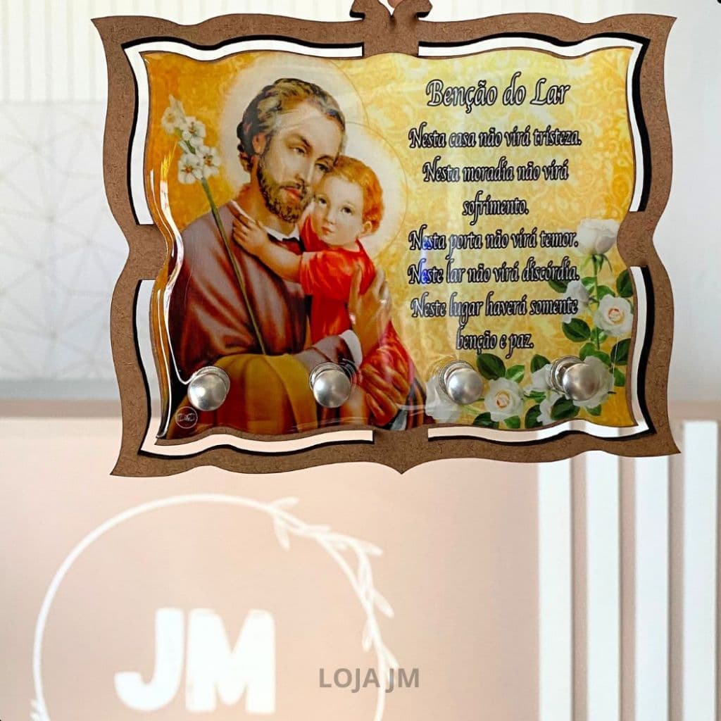Porta Chave Resinado Parede em Madeira Mdf Casa Lar Decoração Reliogoso