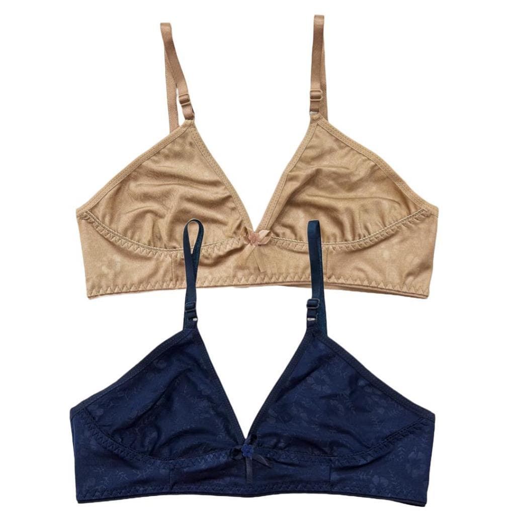 Kit 2 Sutiãs sem Bojo de Lycra Alças Finas Conforto