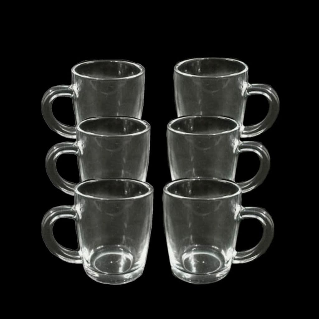 Kit 6 Xícaras Em Vidro Transparente 250ML Para Café Chá Capuccino