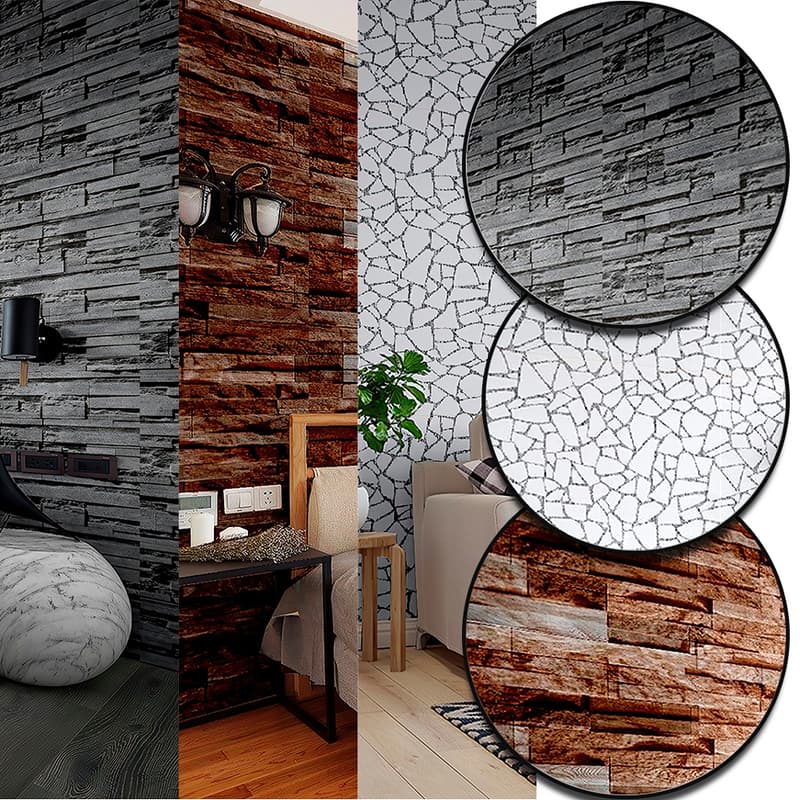 Papel de Parede Adesivo Decoração Geométrico Floral Quarto Cozinha Sala Autocolante PVC - 5M