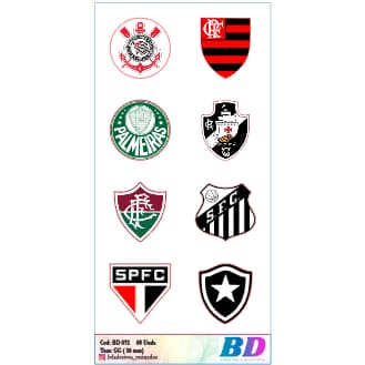 ADESIVO RESINADO TIME FUTEBOL - BD072