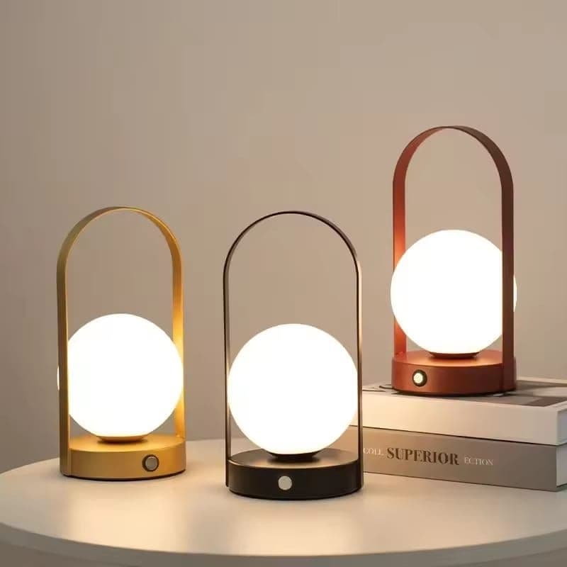 Luminária De Mesa Abajur Led Recarregável 3 cor de Iluminação Retrô Quarto - Sala -Escritório Decorativa Moderna Vintage