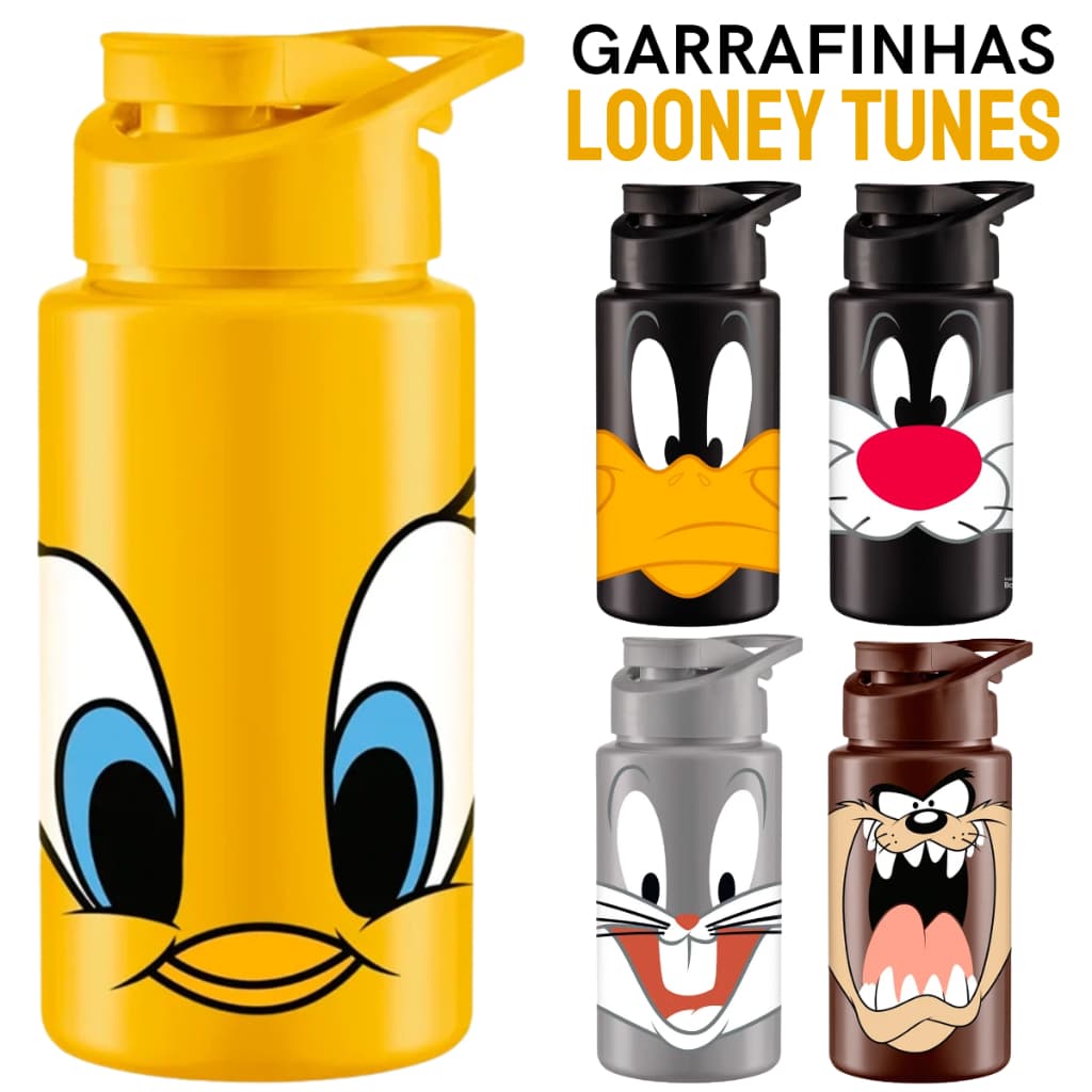 Garrafa de Água Infantil Squeeze Garrafinha de Menino 500Ml Voltas As Aulas Lancheira Resistente