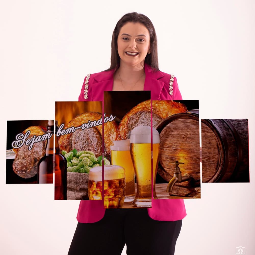 Kit Quadro Decorativo Sala Jantar Área Churrasco E Cerveja