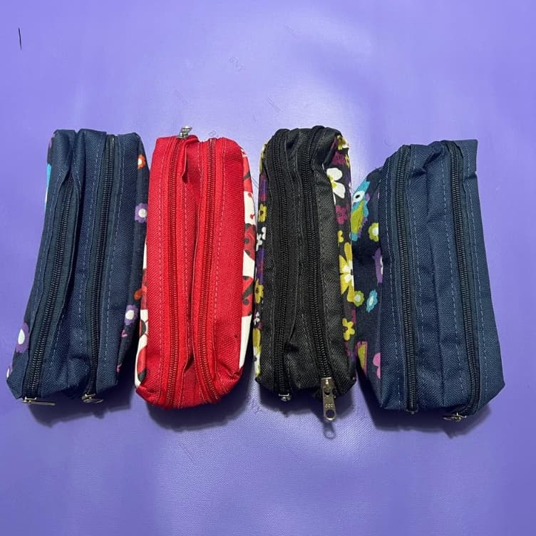 Estojo de Lápis Escolar Duplo Kit com 4