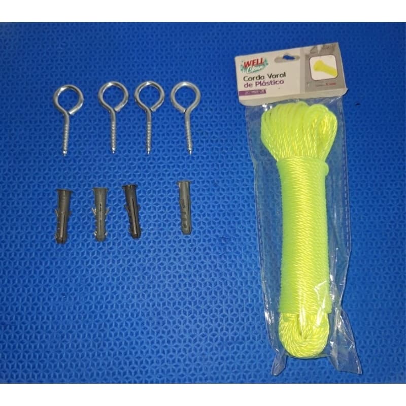 kit 20 metros de varal com ganchos para instalação CORDA DE NYLON RESISTENTE E VERSÁTIL PARA SUAS DIVERSAS NECESSIDADES
