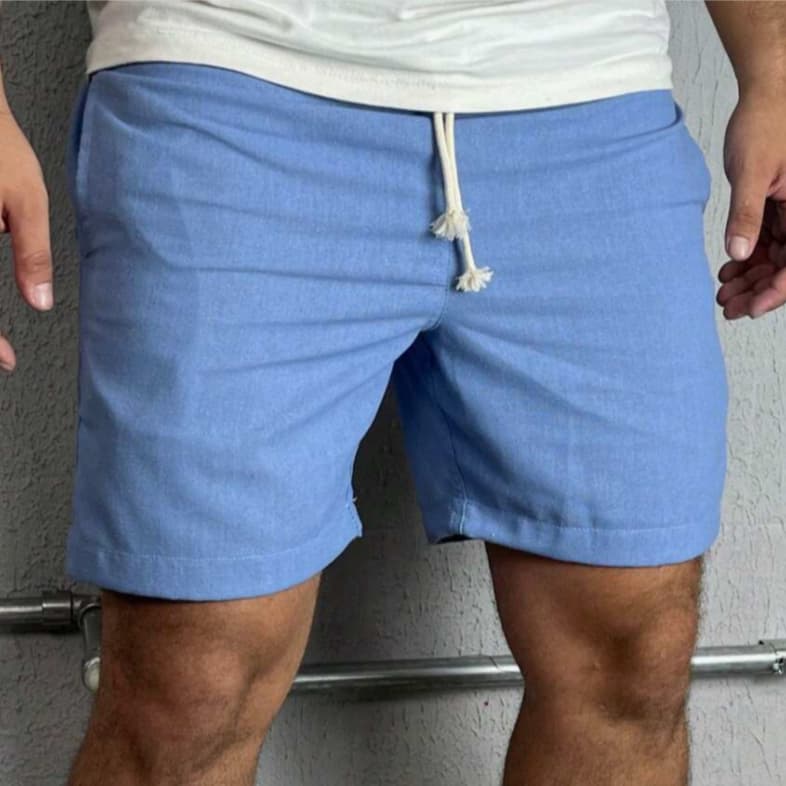 Short De Linho Masculino Básico Mauricinho Alta Qualidade/Short de linho Masculino (PREMIUM) lisa