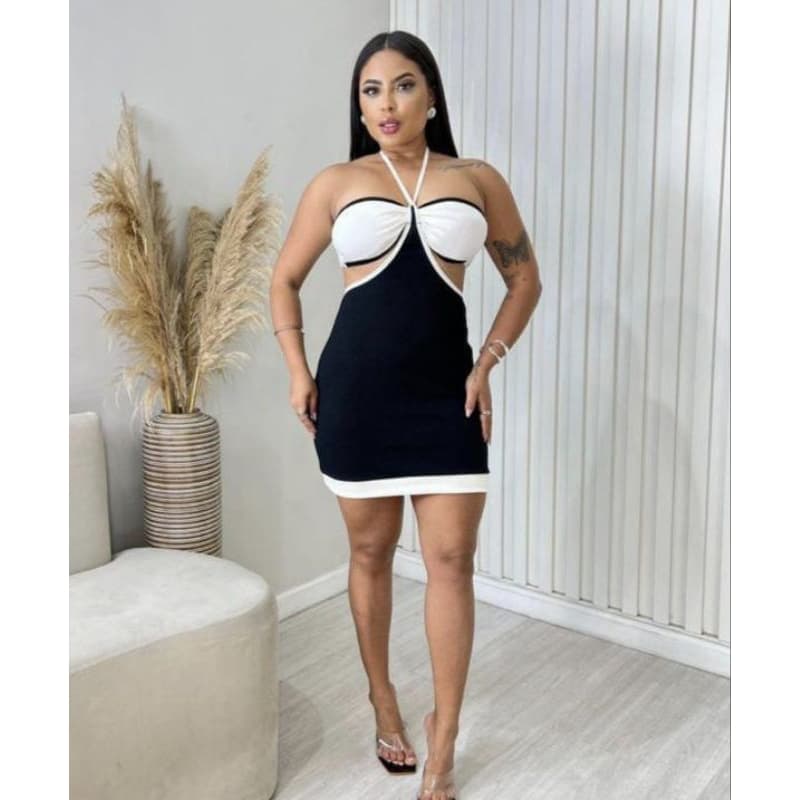 Vestido Feminino MIDI Anarruga Colado Elegante Recortes Lateral Com Bojo Modelador Decote Moda Casual Fashion Canelado