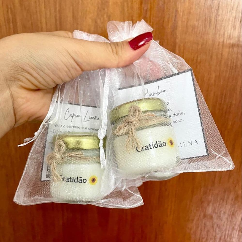 Kit com 10 Mini Velas Aromáticas Gratidão