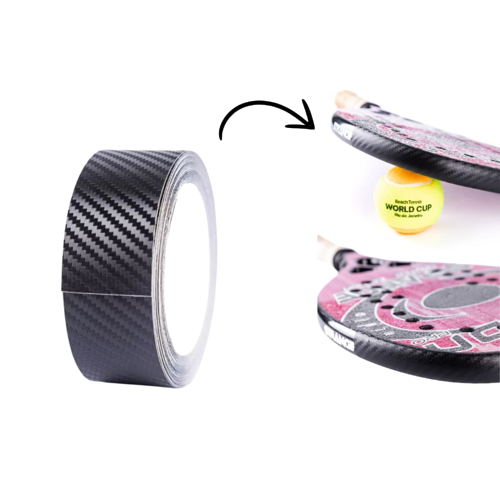Fita Protetora Carbon 3d para Raquete De Beach Tenis - Rolo 10m