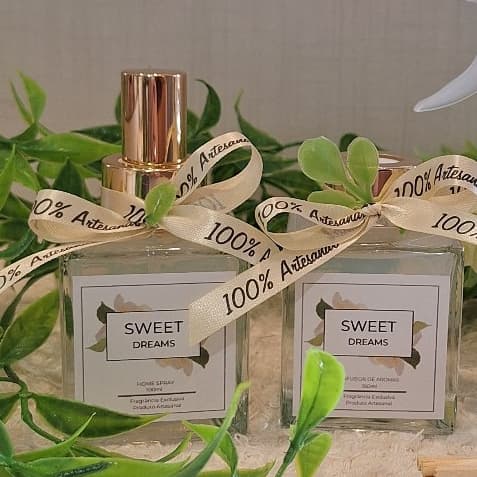 Kit Sweet Dreams C! Chá Branco | Home Spray + Difusor Aromático de Ambientes + Varetas | 100ml cada.