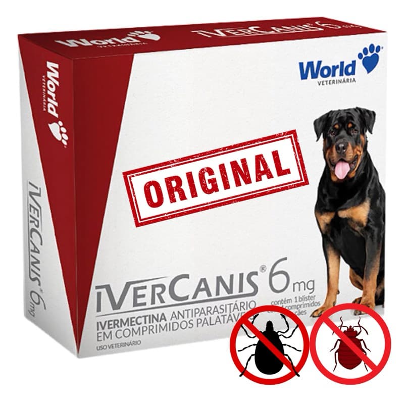 Remedio Ivercanis  para carrapato, pulgas e sarna 4 Cp World Veterinaria envio full