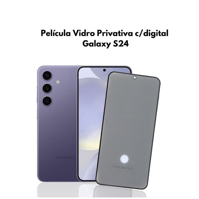 Película de vidro 3D Privativa Anti Spy Samsung Galaxy S24 / Pelicula de privacidade