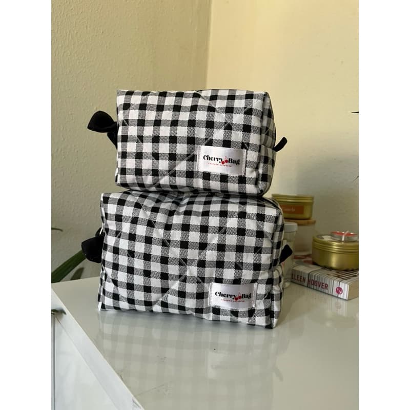 Necessaire Box - Xadrez Preto&Branco