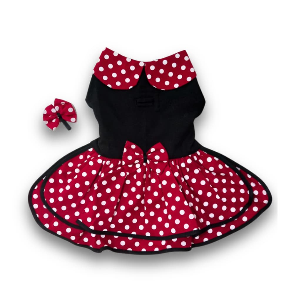 Vestido Pet - Preto saia Poá