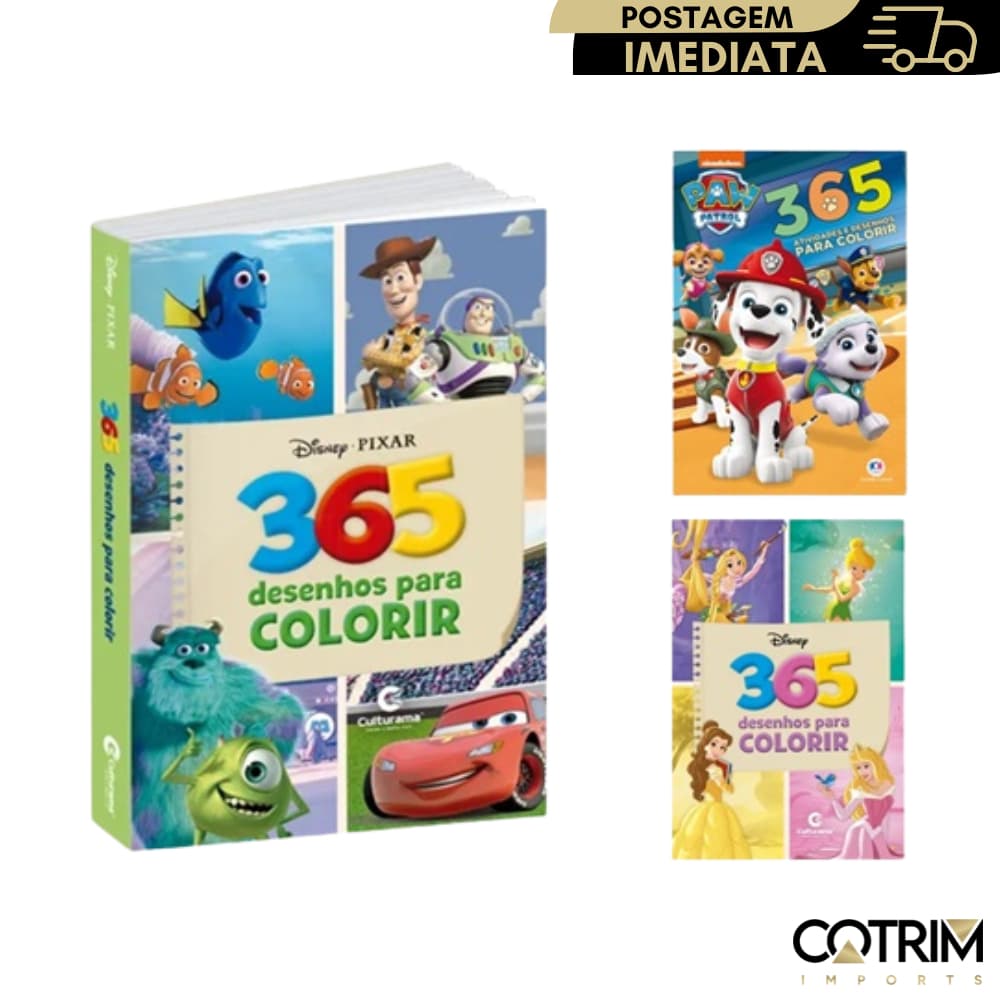 Livro Infantil 365 Desenhos Para Colorir e Atividades