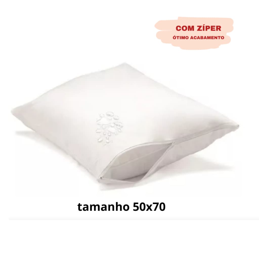 KIT 12 CAPAS PROTETORAS DE TRAVESSEIRO 50x70, REPELENTE A SUOR E BACTÉRIAS, COM ZÍPER